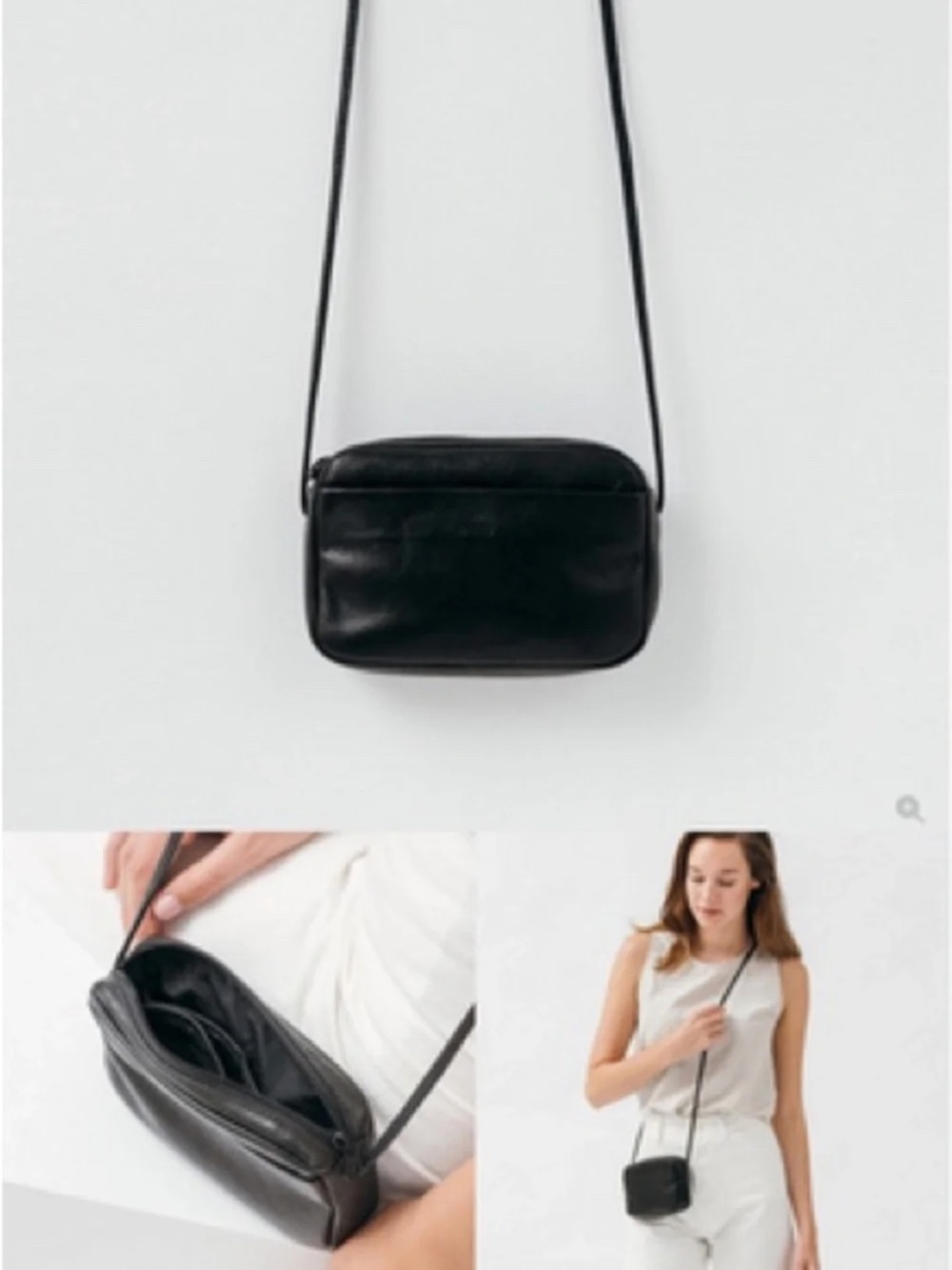 BAGGU black leather small crossbody purse Melon Style
